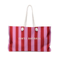Santa Barbara Striped Weekender Bag — Pink & Red Beach Tote
