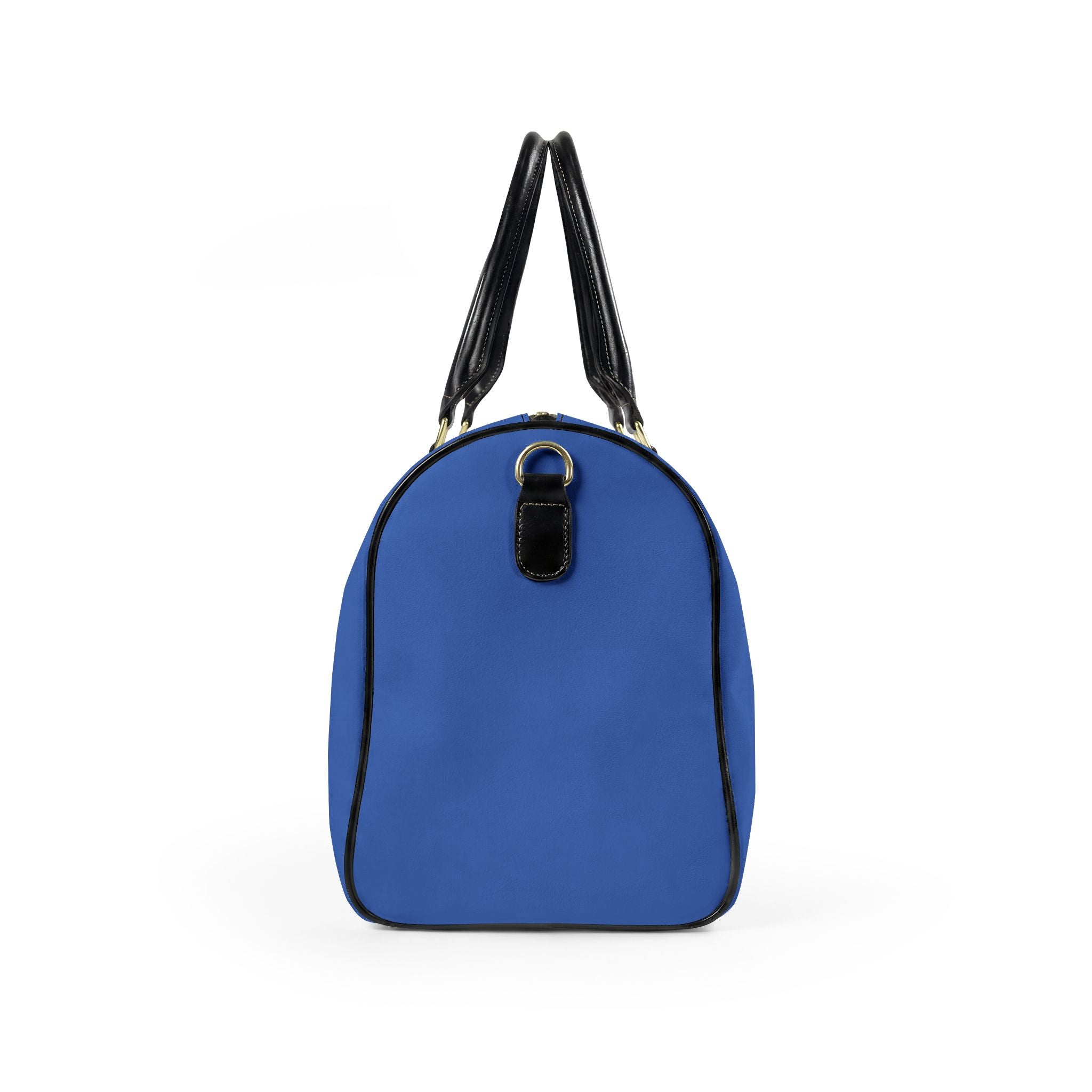 ESCAPE Vegan Leather Travel Bag — Royal Blue Stripes Unisex Duffle