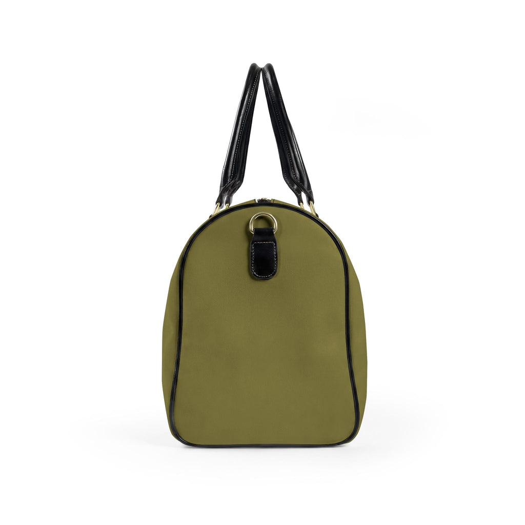 Escape Vegan Leather Travel Bag — Olive Stripes Unisex Duffle