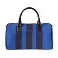 ESCAPE Vegan Leather Travel Bag — Royal Blue Stripes Unisex Duffle