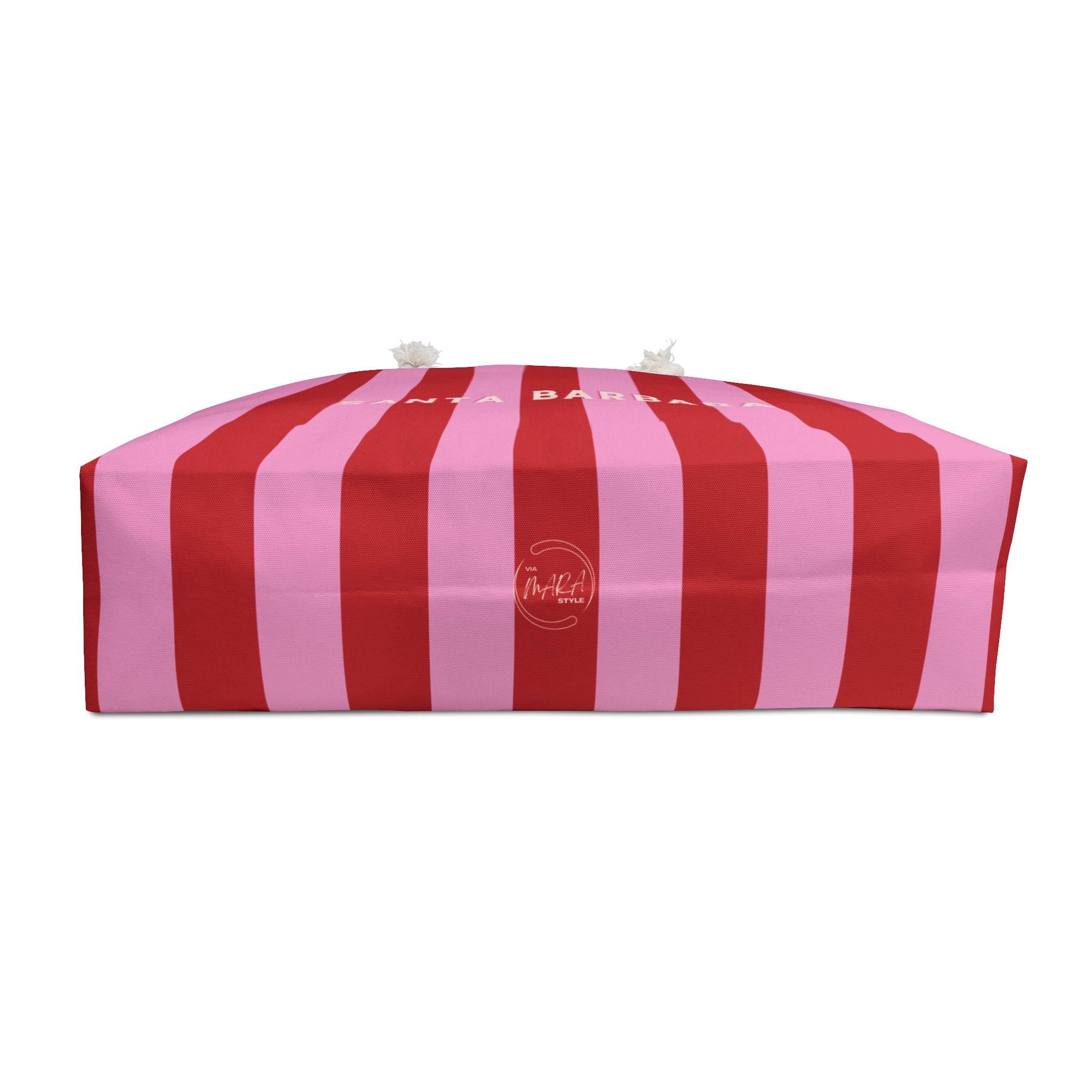 Santa Barbara Striped Weekender Bag — Pink & Red Beach Tote
