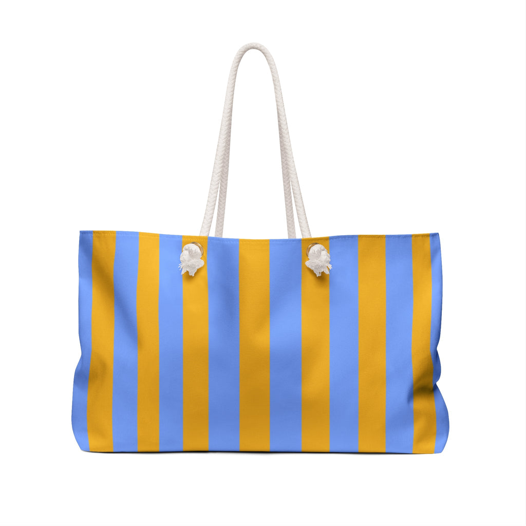 St. Tropez Striped Beach Bag, Pastel Orange — Beach Tote with Rope Handles