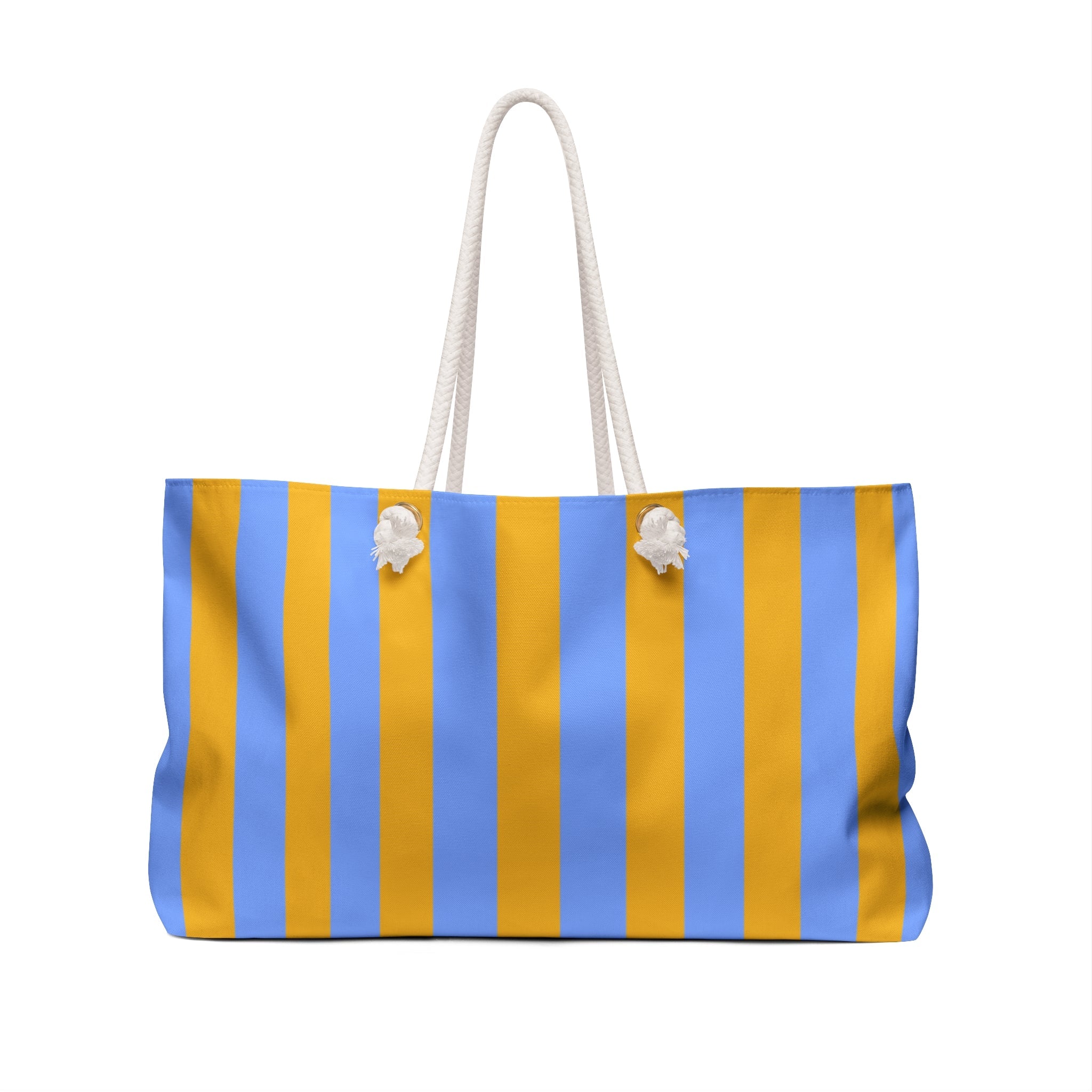St. Tropez Striped Beach Bag, Pastel Orange — Beach Tote with Rope Handles