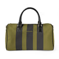 Escape Vegan Leather Travel Bag — Olive Stripes Unisex Duffle