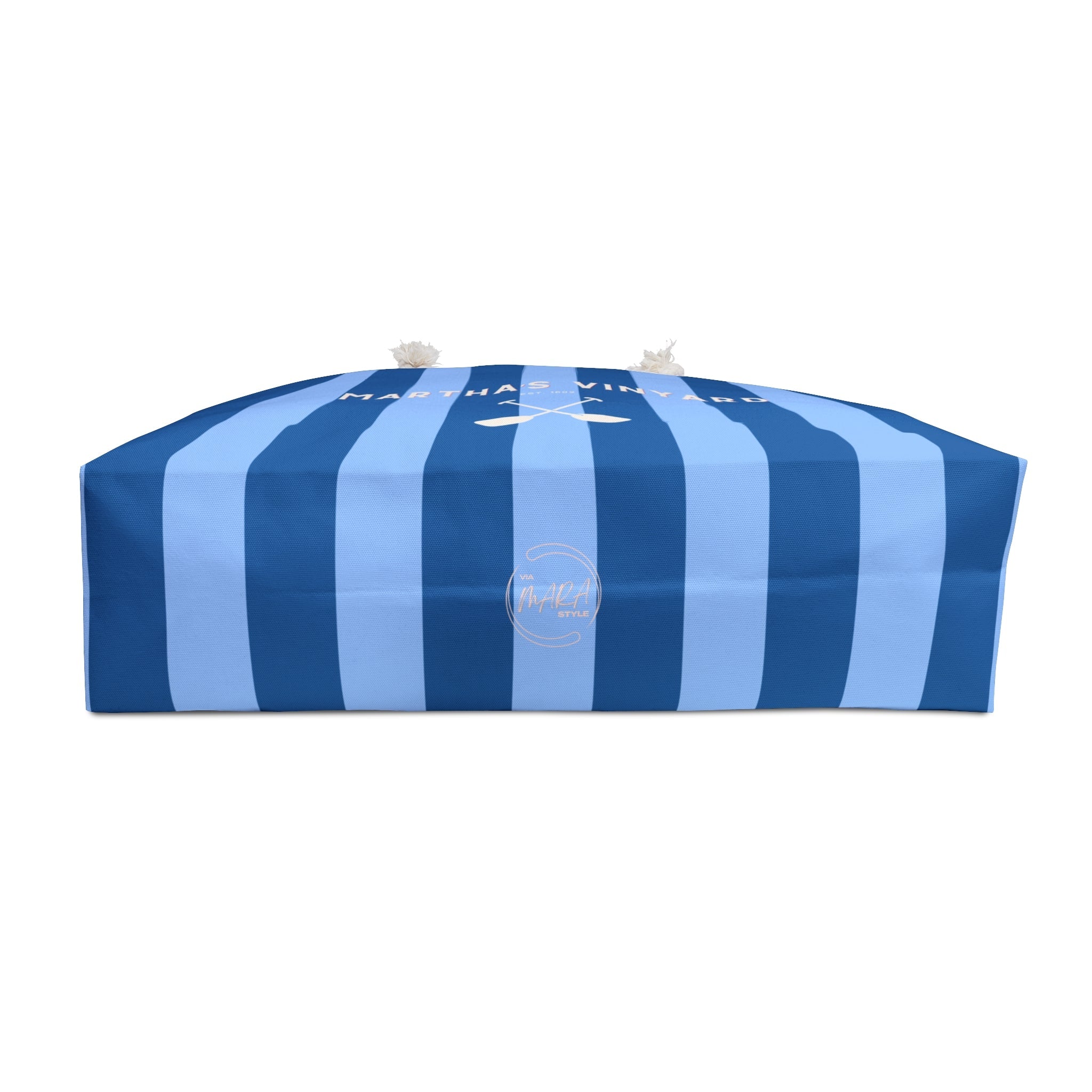 Marthas Vineyard Striped Weekender Bag — Nautical Rope-Handle Travel Tote