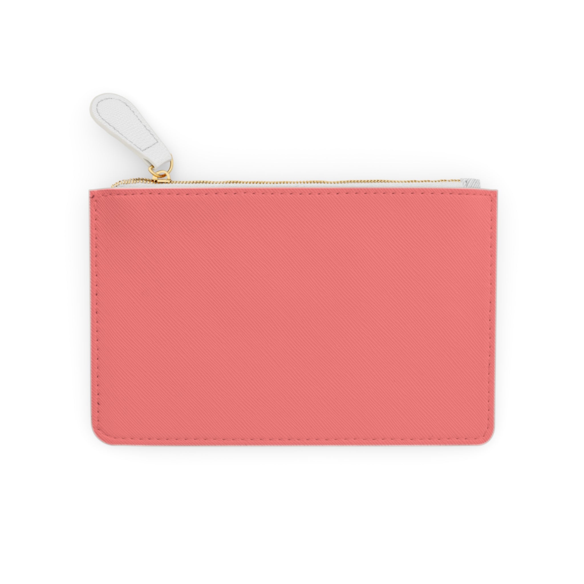 Mini Clutch Bag — Pastel Red Polka Dot "Life Takes Guts"  Vegan Wallet